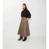 Gabardine Trench Midi Skirt