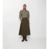 Gabardine Trench Midi Skirt