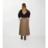Gabardine Trench Midi Skirt