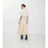 Gabardine Trench Midi Skirt