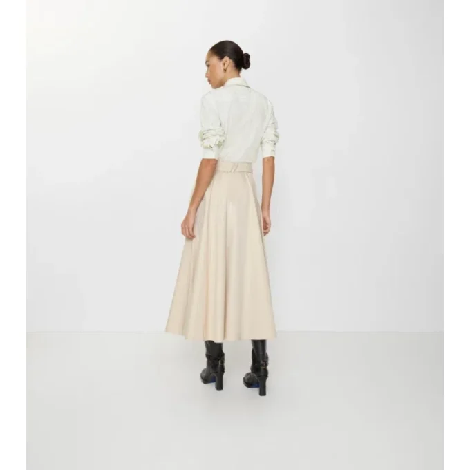 Gabardine Trench Midi Skirt