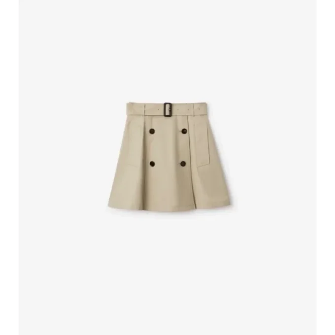 Gabardine Trench Mini Skirt