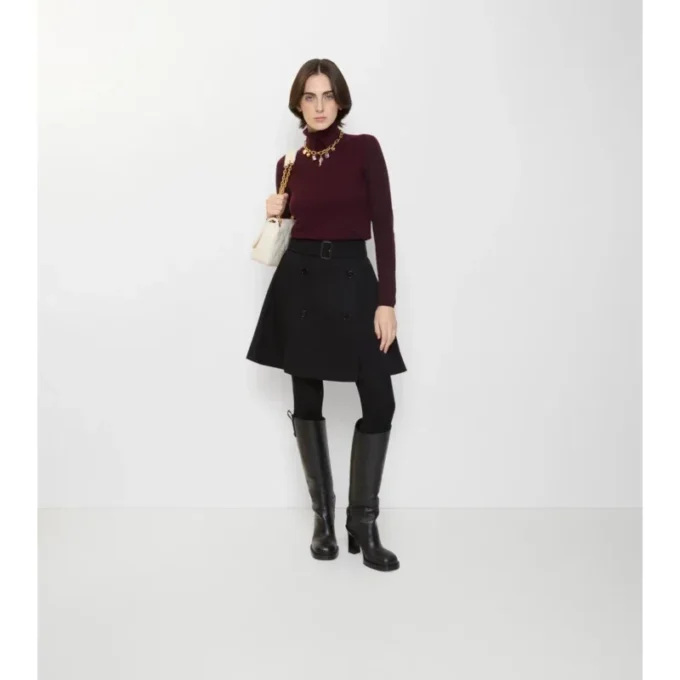 Gabardine Trench Mini Skirt