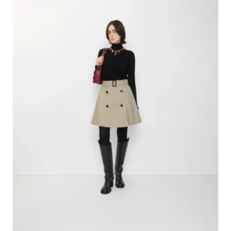 Gabardine Trench Mini Skirt