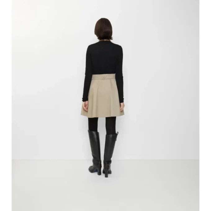 Gabardine Trench Mini Skirt
