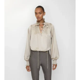 Geometric Silk Blouse