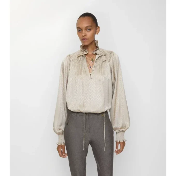 Geometric Silk Blouse