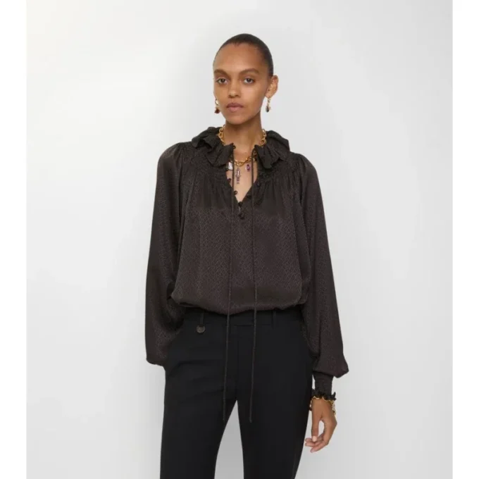 Geometric Silk Blouse