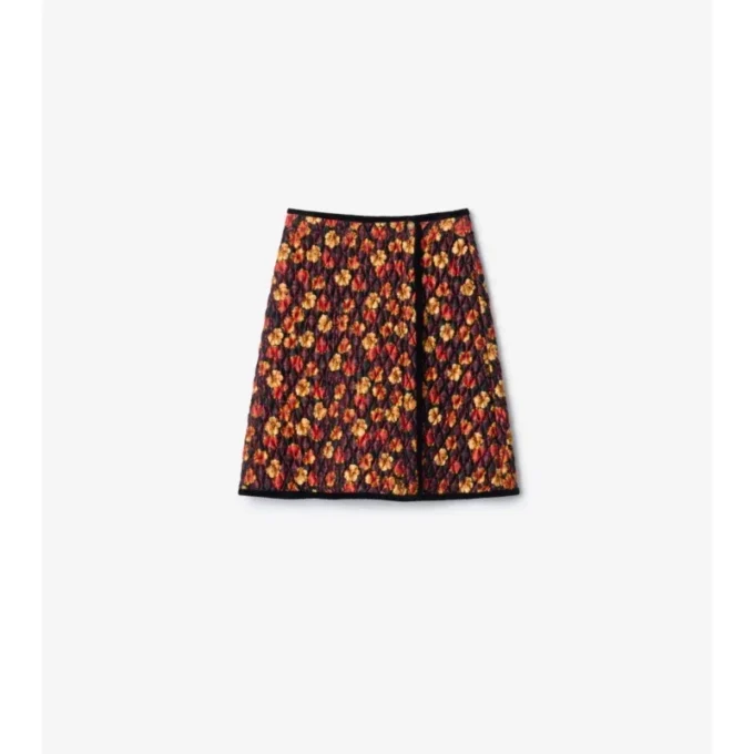 Geranium Leaf Quilted Nylon Skirt