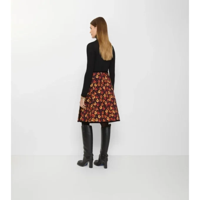 Geranium Leaf Quilted Nylon Skirt