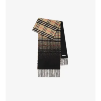 Gradient Check Cashmere Scarf