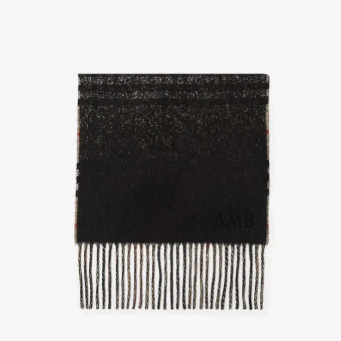 Gradient Check Cashmere Scarf