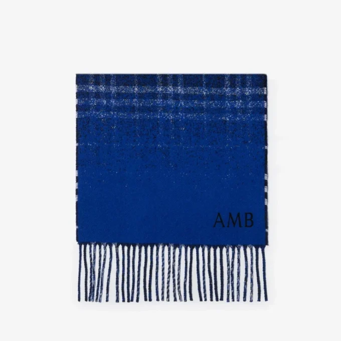 Gradient Check Cashmere Scarf