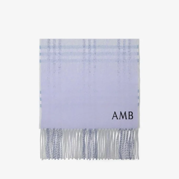 Gradient Check Cashmere Scarf