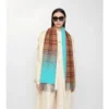 Gradient Check Cashmere Scarf