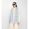 Gradient Check Cashmere Scarf