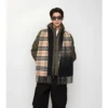 Gradient Check Cashmere Scarf