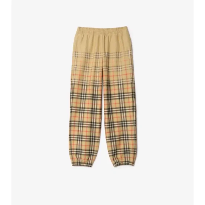 Gradient Check Cotton Jogging Pants