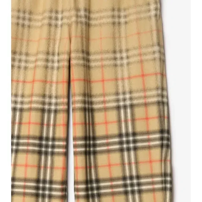 Gradient Check Cotton Jogging Pants