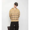 Gradient Check Cotton Zip Hoodie