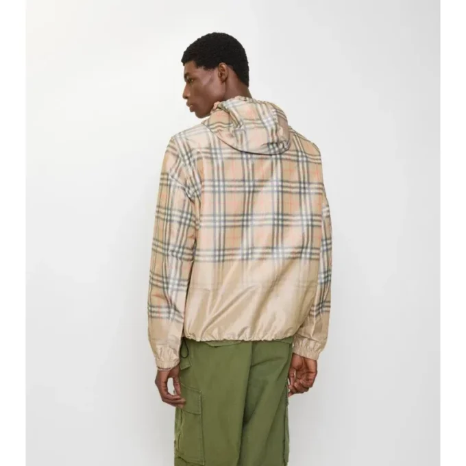 Gradient Check Hooded Jacket