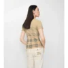 Gradient Check Stretch Cotton Top