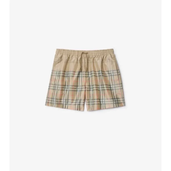 Gradient Check Swim Shorts