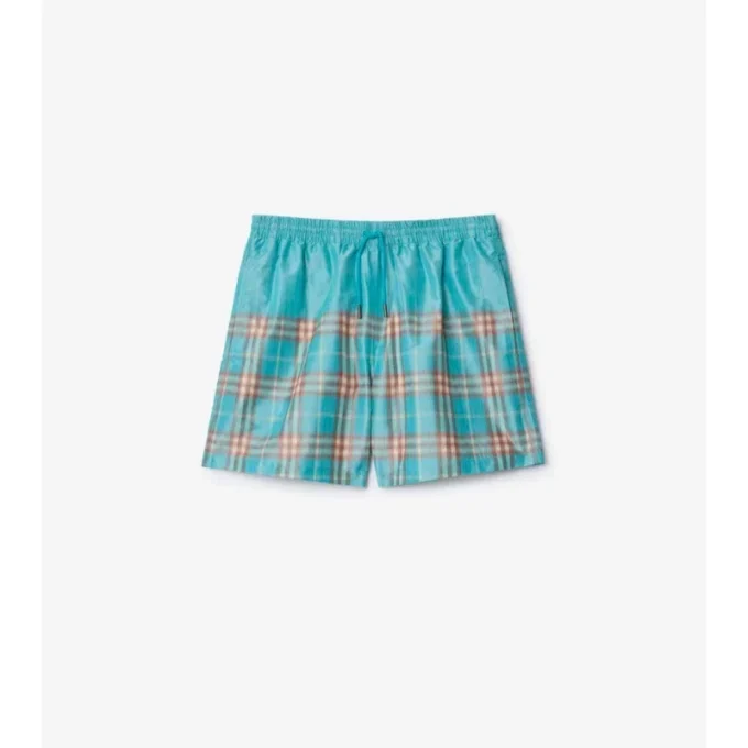 Gradient Check Swim Shorts