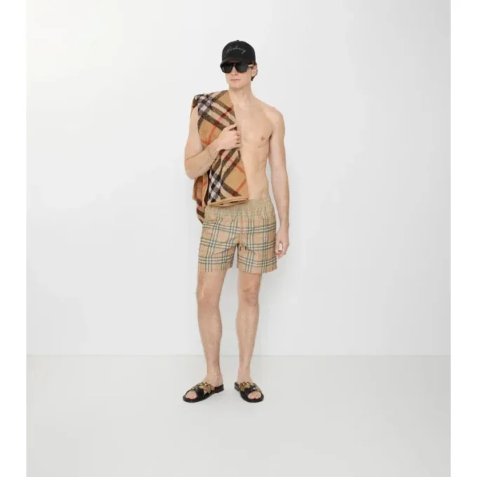 Gradient Check Swim Shorts
