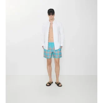 Gradient Check Swim Shorts