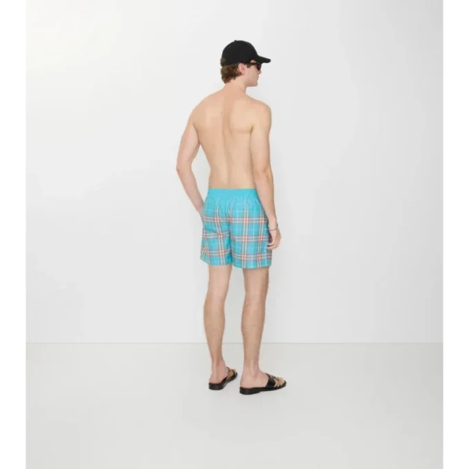 Gradient Check Swim Shorts