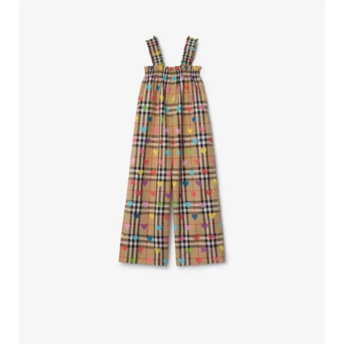 Heart Check Cotton Jumpsuit