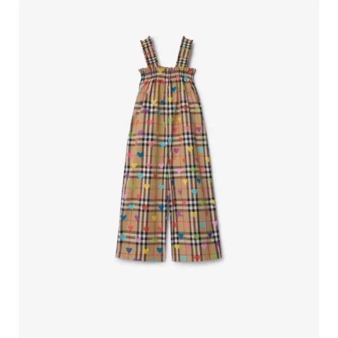 Heart Check Cotton Jumpsuit
