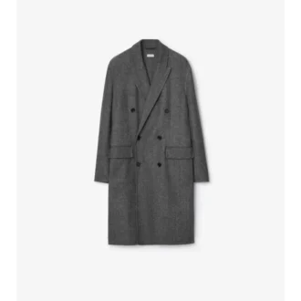 Herringbone Wool Tailored Coat