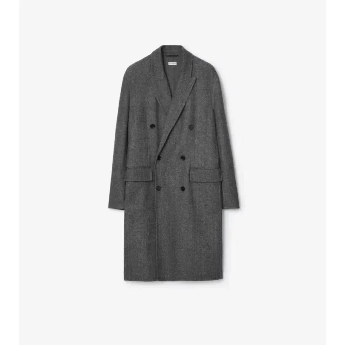 Herringbone Wool Tailored Coat