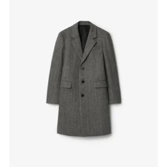 Herringbone Wool Tailored Coat