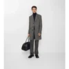 Herringbone Wool Tailored Coat