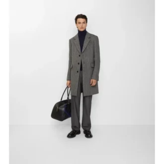 Herringbone Wool Tailored Coat