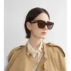 Inlaid Check Square Sunglasses
