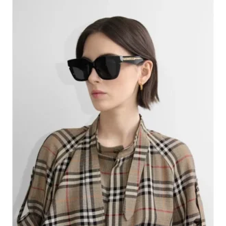 Inlaid Check Square Sunglasses