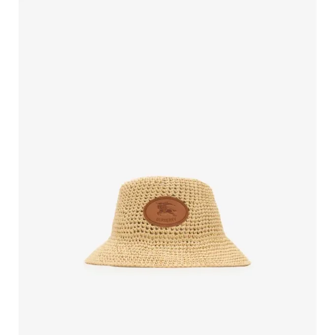 Knight Stamp Raffia-Effect Bucket Hat