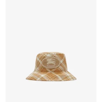Knight Stamp Raffia-Effect Bucket Hat