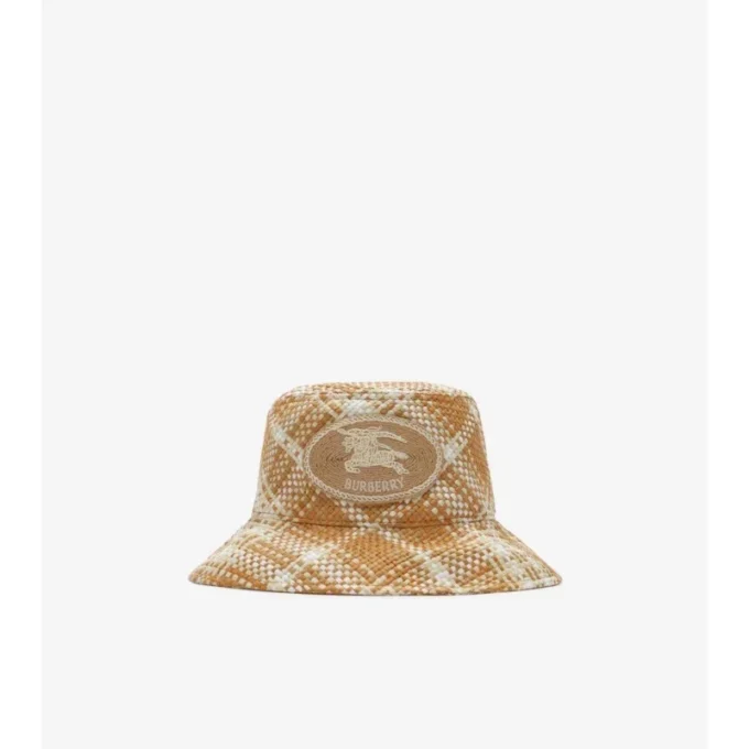 Knight Stamp Raffia-Effect Bucket Hat