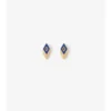 Lapis Hollow Stud Earrings