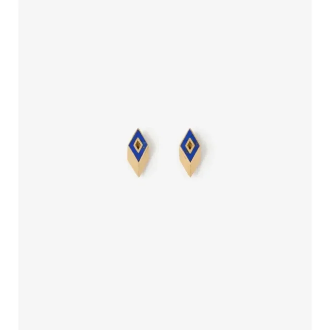 Lapis Hollow Stud Earrings