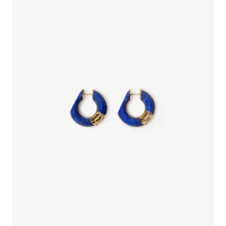 Lapis Large Hollow Hoop Earrings