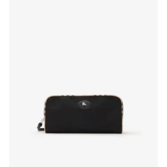 Large Check Trim Travel Pouch