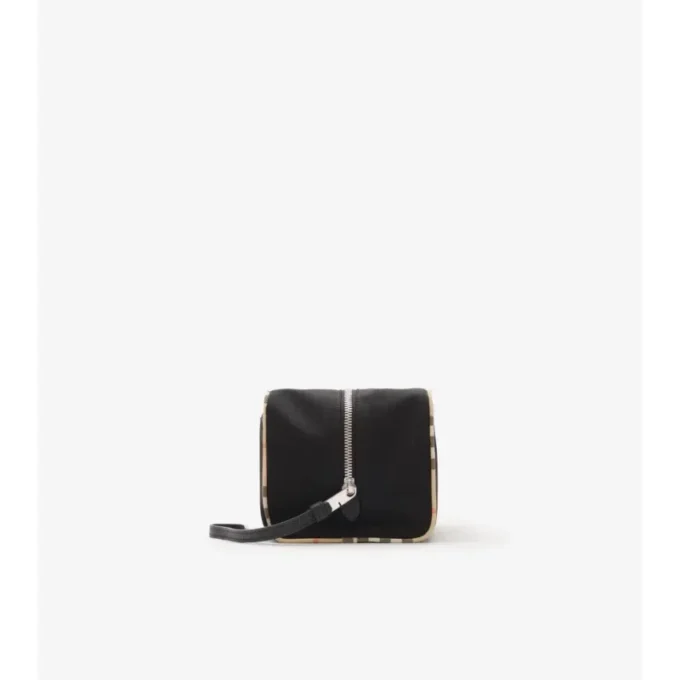 Large Check Trim Travel Pouch