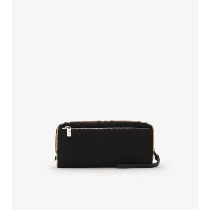 Large Check Trim Travel Pouch