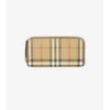 Large Check Zip Card Case